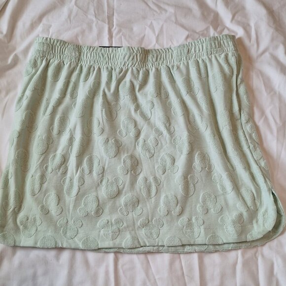 Disney Pants - Disney Mickey Mouse Skort Womens Green Sz L 38" Waist Terry Embossed Skort